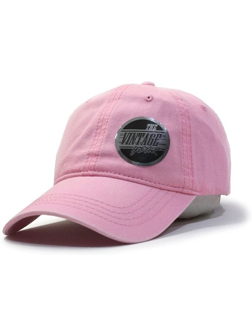 Baseball Caps Blank Dad Hat Cotton Adjustable Baseball Cap - Pink Washed Strap - CY12NTNSZ9U $17.07